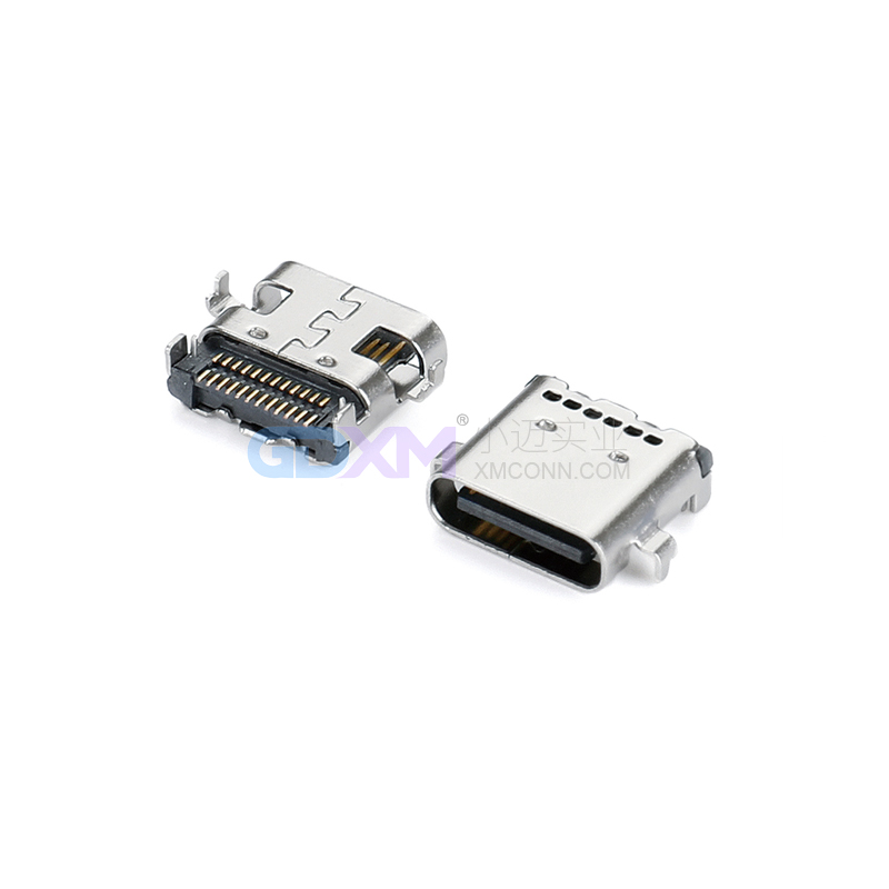 沉板Type-C连接器24P 双排 CH0.8 SMT母座 L=7.9